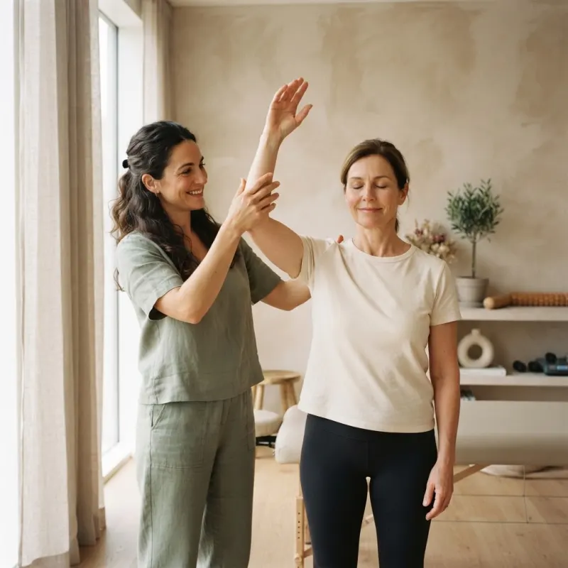 Fisioterapeuta em atendimento