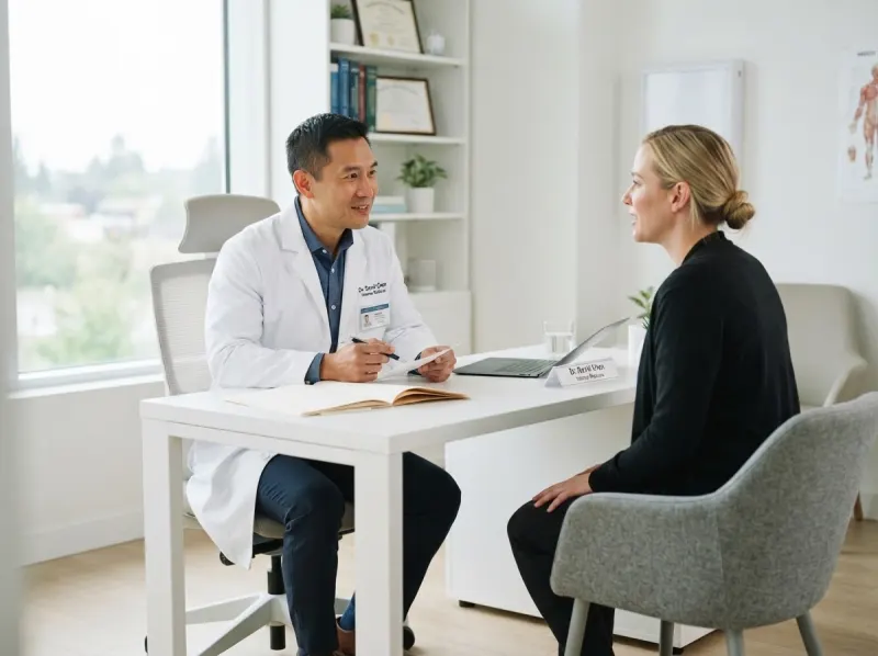 Médico em atendimento com paciente